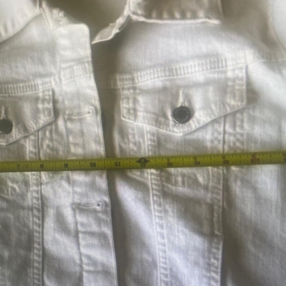 Just USA White Jean Jacket Silver Buttons - Picture 5 of 8